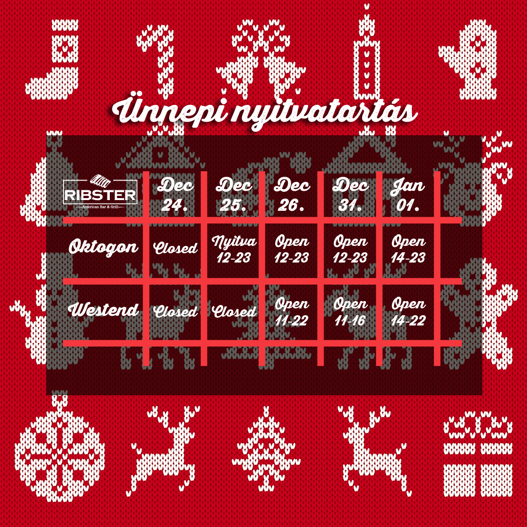 Opening Hours – Holidays